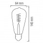 Світлодіодна лампа філамент 6W Е27 2000К 550Lm 220-240V RUSTIC VINTAGE S-6 (001-071-0006-010) Horoz Electric