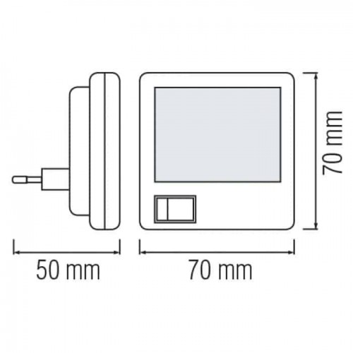 Нічник світлодіодний 0,4W 25Lm 220-240V 70x70мм. картинка білий SIMPSON (085-001-0006-010) Horoz Electric