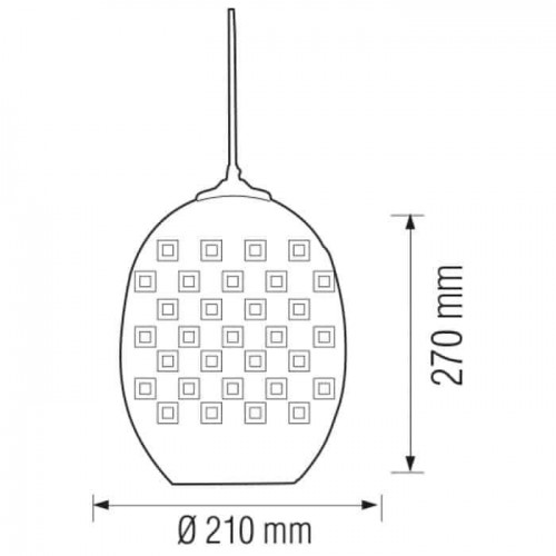 Світильник підвісний E27 250V плафон скло 3D ефект 1м. овальний хром SPECTRUM (021-005-0002-010) Horoz Electric