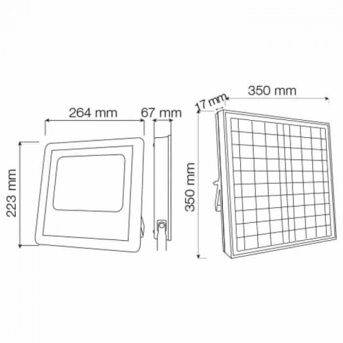 Прожектор світлодіодний з сонячною панеллю 60W 1040Lm 6400K IP65 чорний TIGER-60 (068-012-0060-010) Horoz Electric