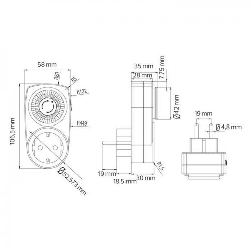 Таймер механічний 3500W 220-240V 16A 24-програми TIMER-1 (108-001-0001-010) Horoz Electric