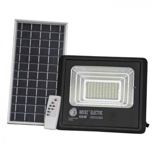 Прожектор світлодіодний з сонячною панеллю 60W 1040Lm 6400K IP65 чорний TIGER-60 (068-012-0060-010) Horoz Electric