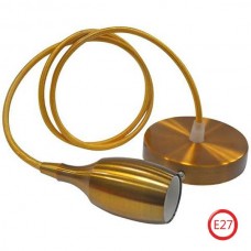 Світильник підвісний E27 250V 1м. металевий золотий WEBER (021-008-0001-030) Horoz Electric