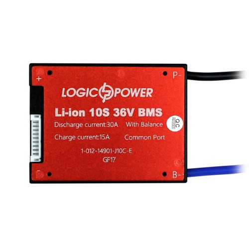 BMS плата 10S Li-ion 36 В Dis 30 А Ch 15 А (14924) LogicPower