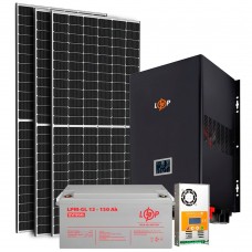 Сонячна електростанція 2,5 кВт два гелевих АКБ 12 В 150 Аг три панелі по 450 Вт серія Стандарт (20326) LogicPower