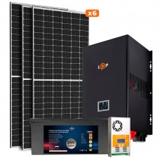 Сонячна електростанція 2,5 кВт LiFePO4 АКБ 24 В 140 Аг шість панелей по 450 Вт серія Преміум (20327) LogicPower