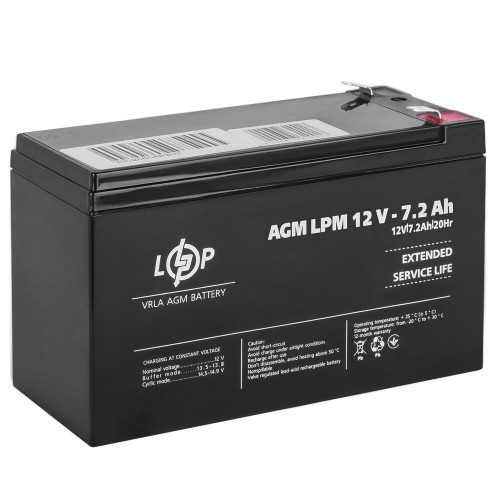 Акумулятор AGM 12 В 7,2 Аг (3863) LogicPower