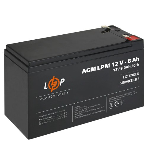 Акумулятор AGM 12 В 8 Аг (3865) LogicPower