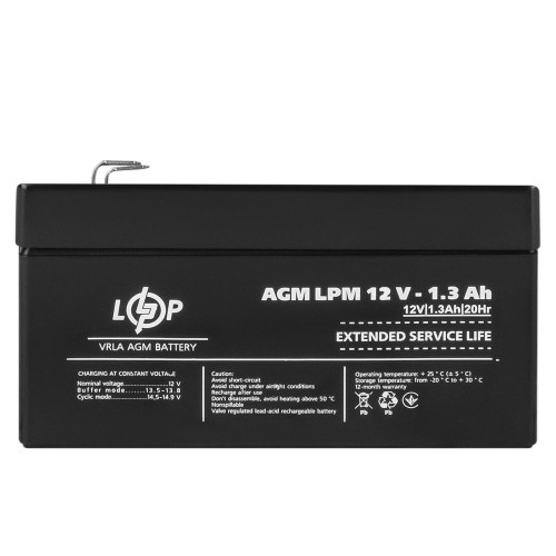 Акумулятор AGM 12 В 1,3 Аг (4131) LogicPower