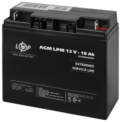 Комплект резервного живлення для котла ДБЖ 350 Вт AGM АКБ 12 В 18 Аг (14010) LogicPower