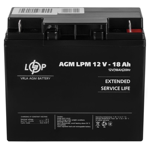 Акумулятор AGM 12 В 18 Аг (4133) LogicPower
