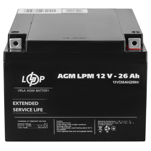 Акумулятор AGM 12 В 26 Аг (4134) LogicPower