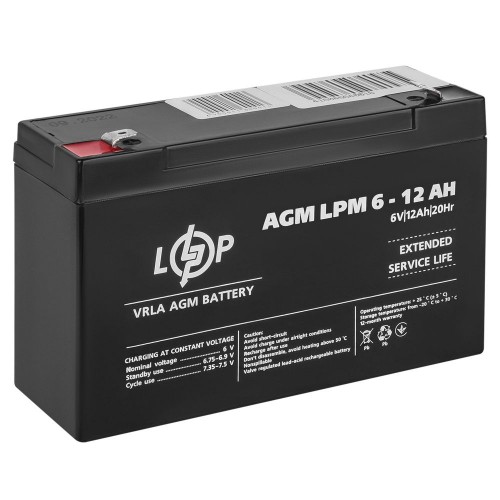 Акумулятор AGM 6 В 12 Аг (4159) LogicPower