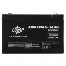 Акумулятор AGM 6 В 14 Аг (4160) LogicPower