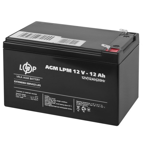 Акумулятор AGM 12 В 12 Аг (6550) LogicPower