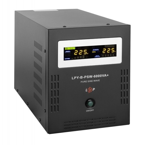 ДБЖ з правильною синусоїдою під акумулятор 48 В 4,2 кВт LCD-екран (6615) LogicPower