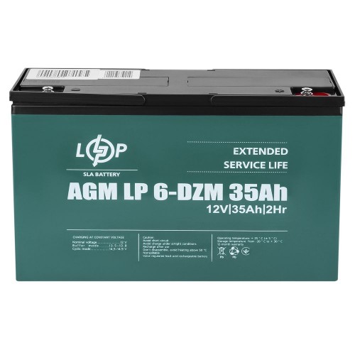 Тяговий акумулятор AGM 12 В 35 Аг (9335) LogicPower